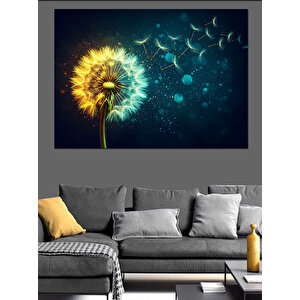 Işıldayan Karahindiba Dekoratif Kanvas - Mdf Ahşap Tablo 50x70 cm