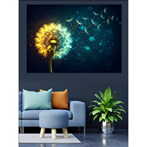 Işıldayan Karahindiba Dekoratif Kanvas - Mdf Ahşap Tablo