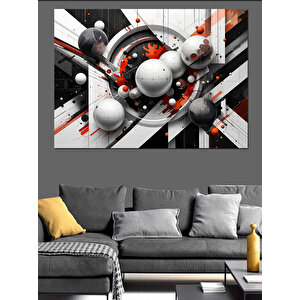 Soyut Metalik Küreler Dekoratif Kanvas - Mdf Ahşap Tablo 50x70 cm