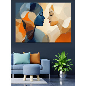 Soyut Aşıklar Dekoratif Kanvas - Mdf Ahşap Tablo 35x50 cm