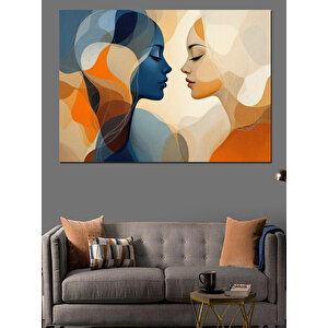 Soyut Aşıklar Dekoratif Kanvas - Mdf Ahşap Tablo 35x50 cm