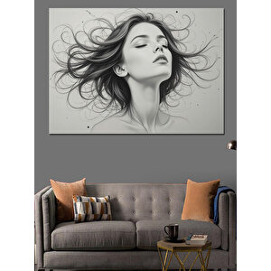 Uçuşan Saçlar Dekoratif Kanvas - Mdf Ahşap Tablo 50x70 cm