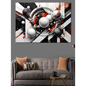 Soyut Metalik Küreler Dekoratif Kanvas - Mdf Ahşap Tablo 70x100 cm