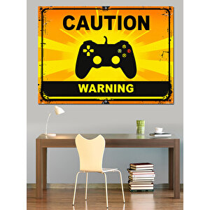 Oyunsever Uyarı Tabelası Dekoratif Kanvas - Mdf Ahşap Tablo 25x35 cm