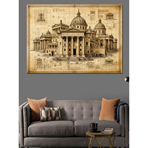 Eski Avrupa Mimarisi Dekoratif Kanvas - Mdf Ahşap Tablo 70x100 cm