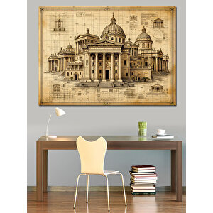 Eski Avrupa Mimarisi Dekoratif Kanvas - Mdf Ahşap Tablo