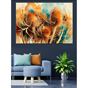 Kurutulmuş Bitkiler Dekoratif Kanvas - Mdf Ahşap Tablo 50x70 cm
