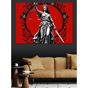 Adalet Tanrıçası Themis Dekoratif Kanvas - Mdf Ahşap Tablo 35x50 cm