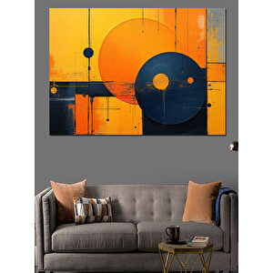 Soyut Turuncu Ve Mavi Dekoratif Kanvas - Mdf Ahşap Tablo