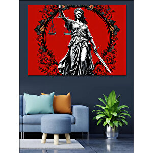 Adalet Tanrıçası Themis Dekoratif Kanvas - Mdf Ahşap Tablo 100x140 cm