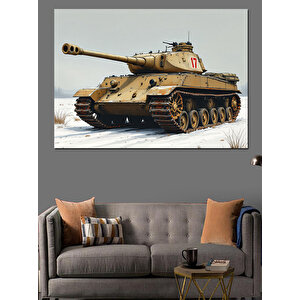 Karlı Tank Dekoratif Kanvas - Mdf Ahşap Tablo