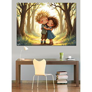 Mutlu Çocukluk Anıları Dekoratif Kanvas - Mdf Ahşap Tablo