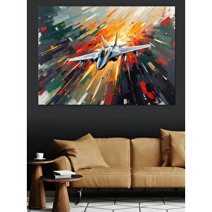 Süpersonik Jet Uçağı Dekoratif Kanvas - Mdf Ahşap Tablo