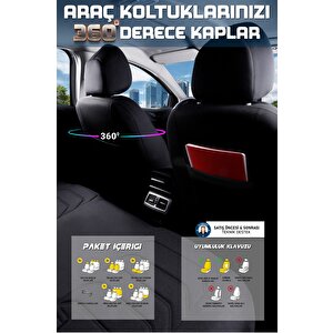 Peugeot 306 Station Wagon 97-2002 Uyumlu Yarı Deri Oto Koltuk Kılıfı Ön Arka Takım Carbon Serisi Siyah