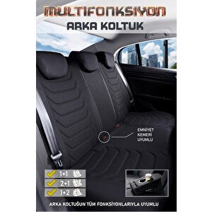 Peugeot 508 Station Wagon Uyumlu Yarı Deri Oto Koltuk Kılıfı Ön Arka Takım Carbon Serisi Siyah