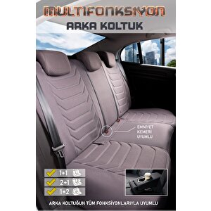 Toyota Avensis 2003-2009 Uyumlu Yarı Deri Oto Koltuk Kılıfı Ön Arka Takım Carbon Serisi Füme