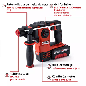 Herocco 1adx3.0ah Akü 5parça Uç Akülü Matkap Ve Kırıcı Delici Seti