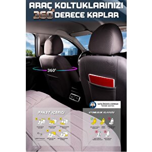 Tofaş Kartal 1.6 Uyumlu Yarı Deri Oto Koltuk Kılıfı Ön Arka Takım Carbon Serisi Füme