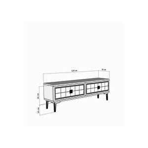 TSA1201DB - Yuka Tv Stand Safi̇rmeşe-Beyaz 120cm