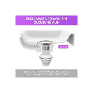 Pop-up Lavabo Sifon Seti – Taşmalı Uyumlu, Körüklü Tahliye Ve Adaptör Conta Dahil