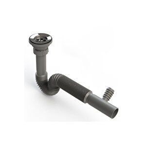 Çamaşır Ve Bulaşık Makine Girişli Körüklü Lavabo Sifonu