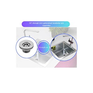 Çamaşır Ve Bulaşık Makine Girişli Körüklü Lavabo Sifonu