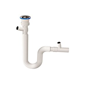 Çift Girişli Lavabo Sifonu – Bulaşık Ve Çamaşır Makinesi Uyumlu | Sızdırmaz Ve Dayanıklı Yapı