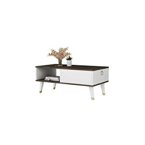 Delux Kapakli Orta Sehpa Cevi̇z-beyaz Ceviz Beyaz