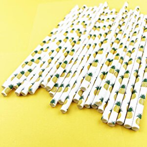 3b Trend Kağıt Pipet Ananas Desenli 25'li