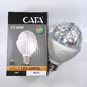 3w Led Disco Ampul 360 Derece Dönen E27