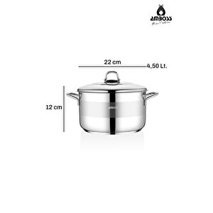 Saphi̇re Saphi̇re 22x12 Deri̇n Tencere Çeli̇k Kapak