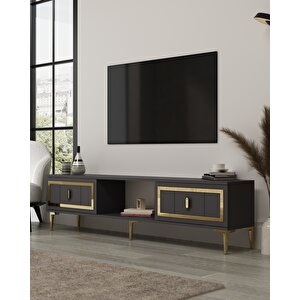 Ori̇onct Tv Sehpasi antrasit-altın Antrasit Gold