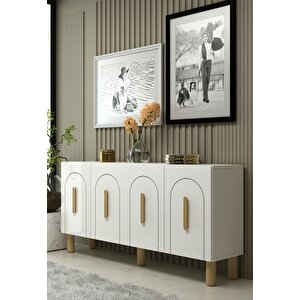Yosunct (kb150) Bohem Konsol beyaz-beyaz-safir kulp Beyaz-Safirmeşe
