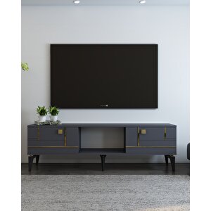 Maderadd Tv Sehpası ANTRASİT-ALTIN Antrasit Gold
