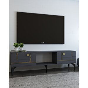 Maderadd Tv Sehpası ANTRASİT-ALTIN Antrasit Gold