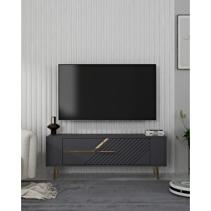 Retrolp5ct Tv Sehpasi ANTRASİT-ALTIN Antrasit Gold