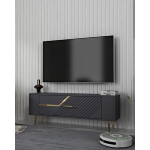 Retrolp5ct Tv Sehpasi ANTRASİT-ALTIN Antrasit Gold