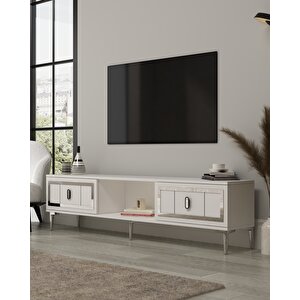 Ori̇onct Tv Sehpasi beyaz-gümüş Beyaz-Gümüş