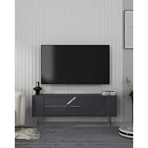 Retrolp5ct Tv Sehpasi ANTRASİT-GÜMÜŞ Antrasit Gümüş