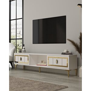 Ori̇onct Tv Sehpasi beyaz-altın Beyaz-Altın