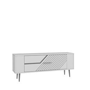 Retrolp5ct Tv Sehpasi BEYAZ-GÜMÜŞ