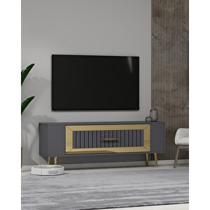 Retrolp3ct Tv Sehpasi antrasit-altın Antrasit Gold
