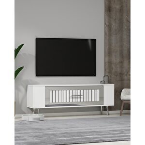Retrolp3ct Tv Sehpasi beyaz-gümüş Beyaz-Gümüş