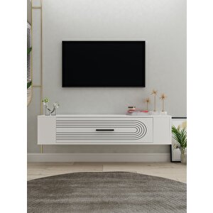 Restol3ct Duvara Montaj Tv Sehpasi BEYAZ Beyaz