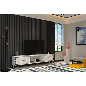 Arnoct Tv Sehpasi beyaz-gümüş Beyaz-Gümüş