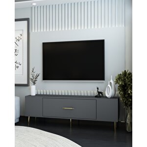 Dekosct Tv Sehpasi antrasit-altın Antrasit Gold