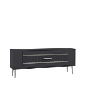 Retrolp2ct Tv  Sehpasi beyaz-gümüş