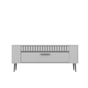 Retrolp1ct Tv Sehpasi BEYAZ-GÜMÜŞ Beyaz-Gümüş