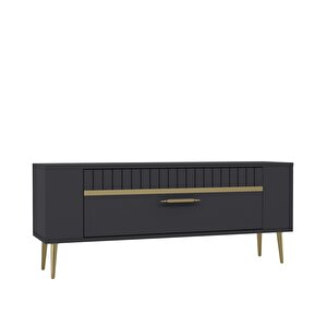 Retrolp1ct Tv Sehpasi ANTRASİT-ALTIN