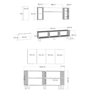 Polenct Bohem Konsol (kb150), Bohem Tv Üni̇tesi̇ 2 Li̇ Salon Takimi antrasit